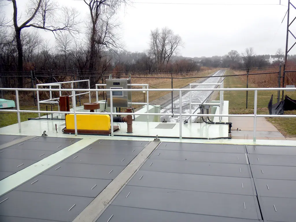 FRP covers on wastewater treatment tanks