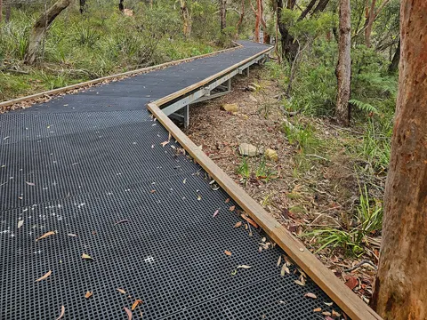Moulded FRP grating used as a walkway surface