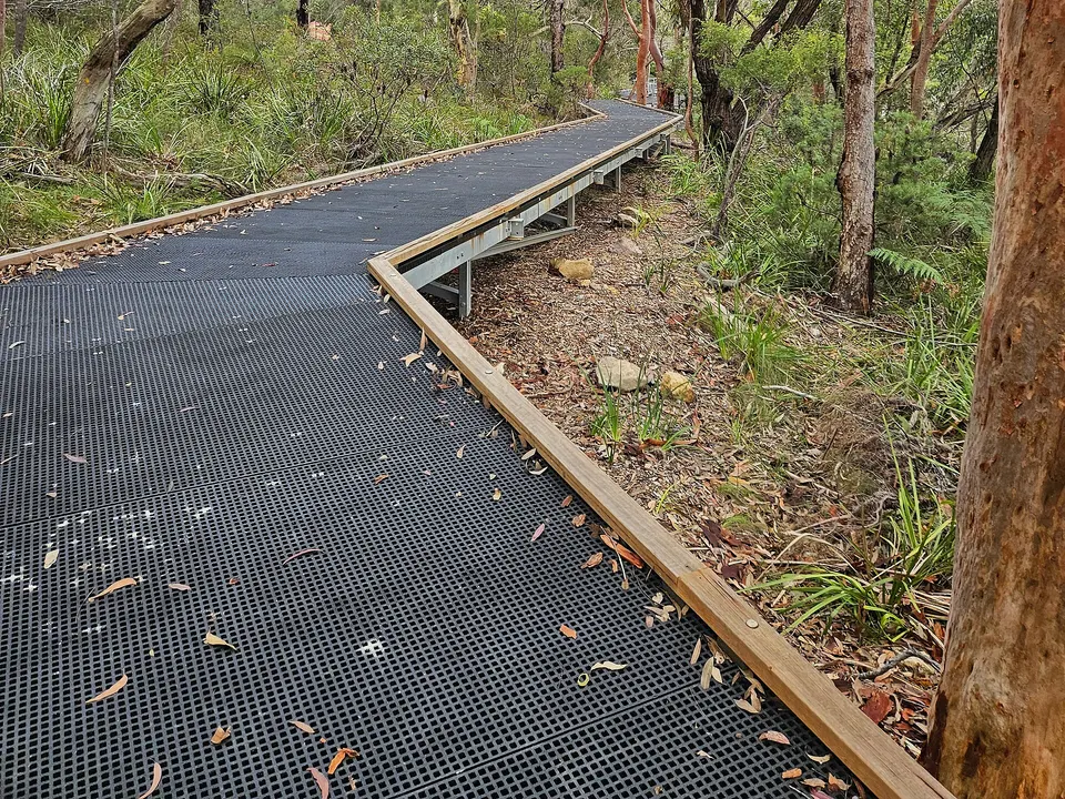 Moulded FRP grating used as a walkway surface