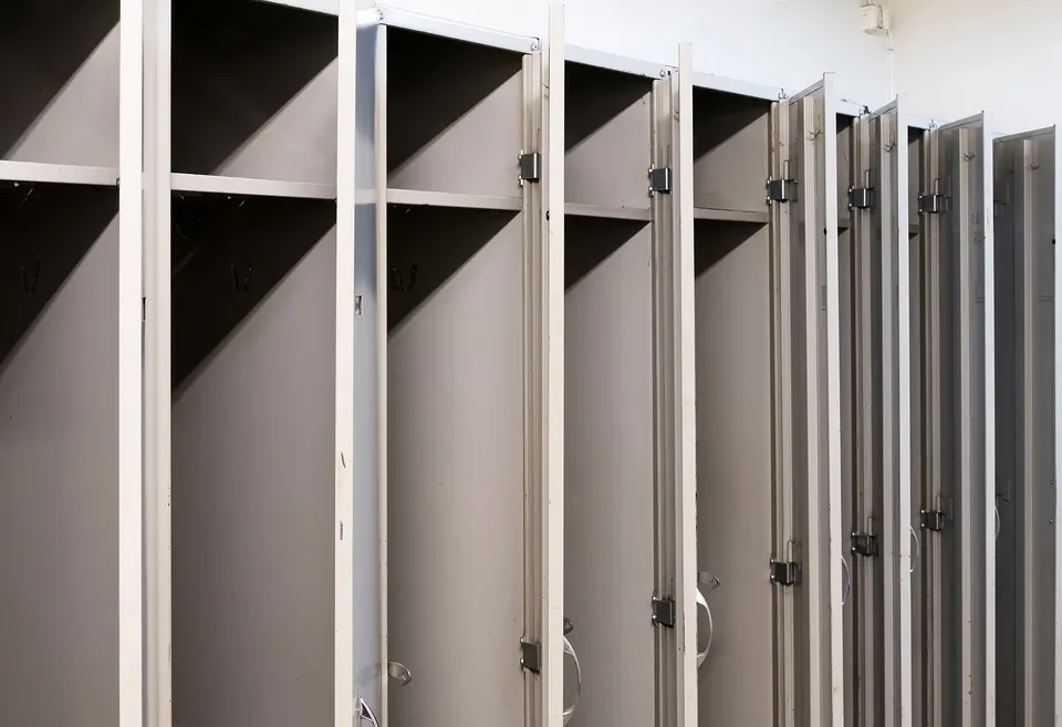 Row of changing room lockers
